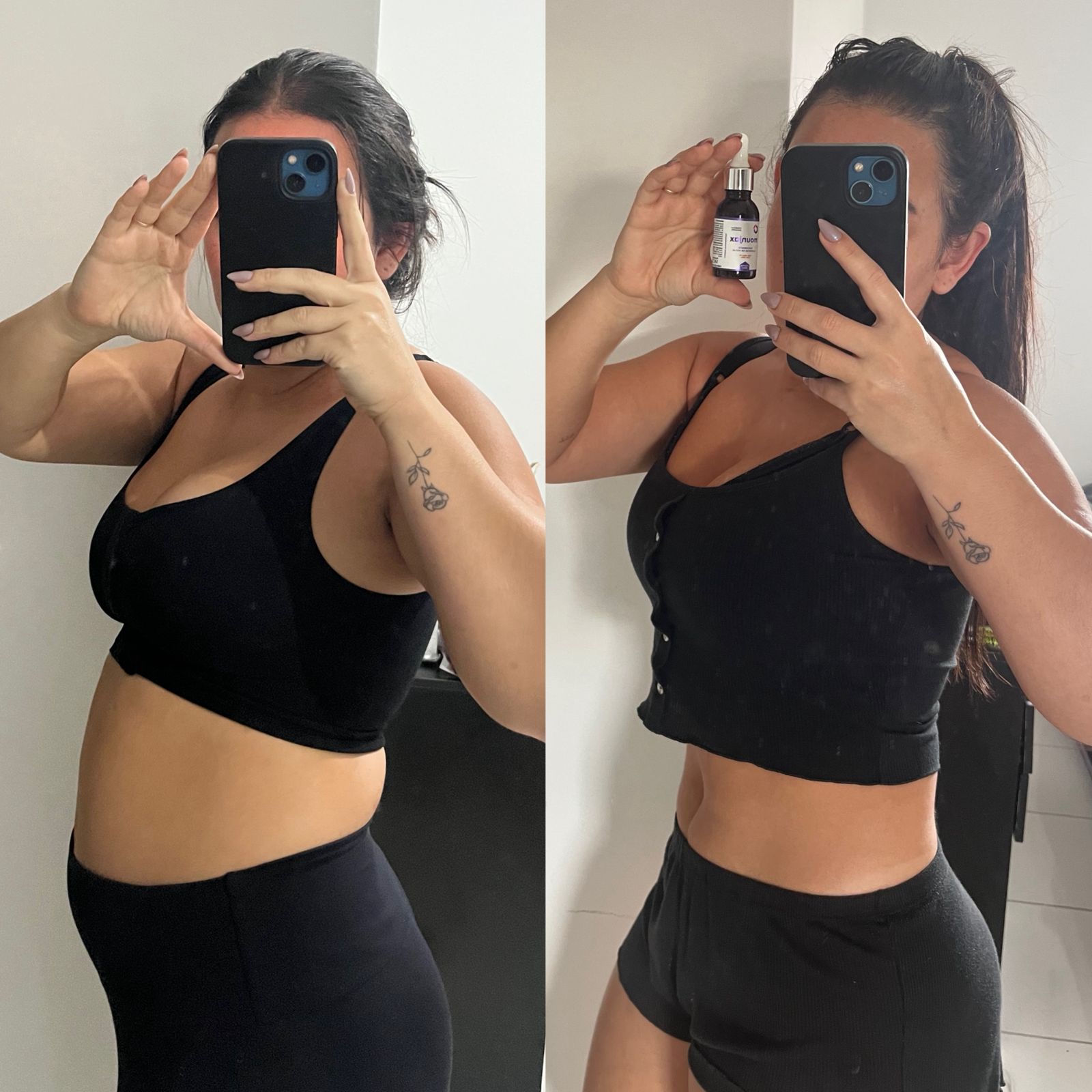 Montagem de antes e depois enviada para composição de prova social